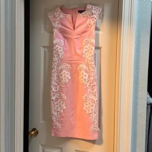 Size 6 pink and white lace dress